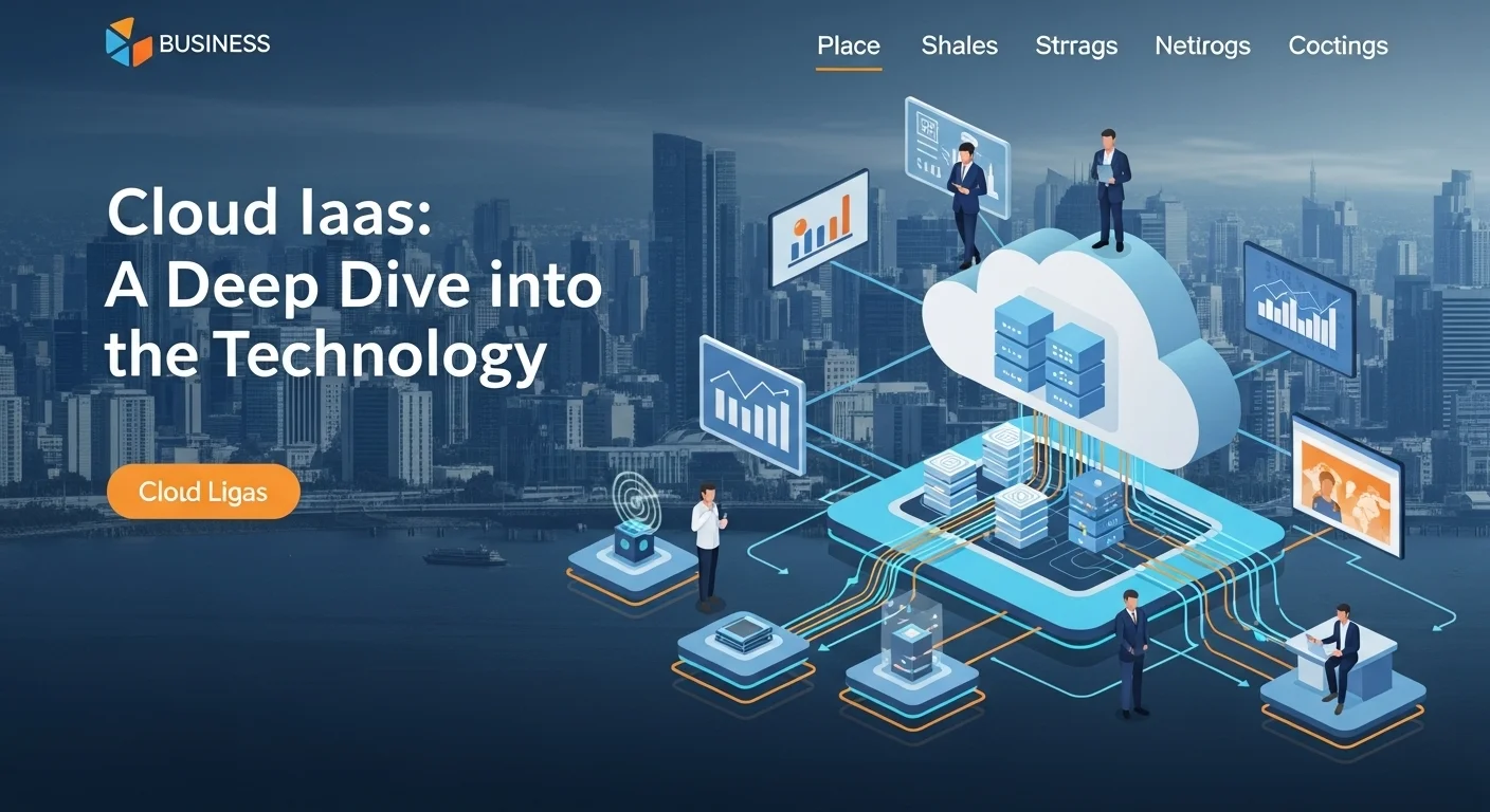 Modern technology landscape with business elements and tech solutions for Cloud Iaas