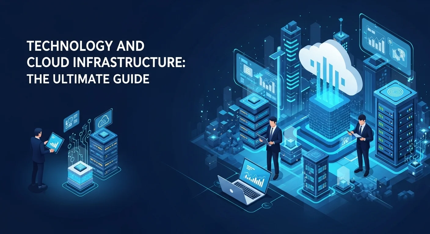 Modern technology landscape with business elements and tech solutions for Cloud Infrastructure
