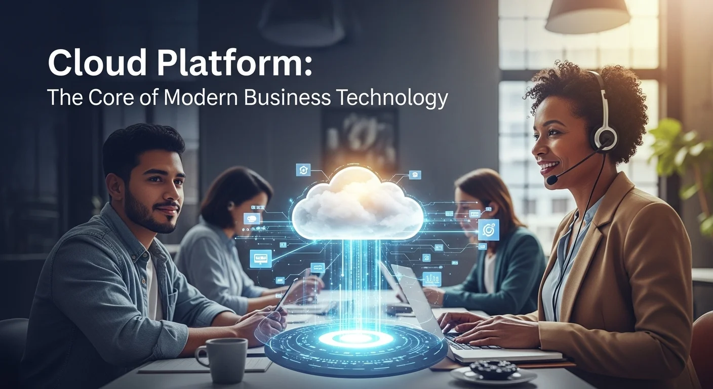 Business technology with innovation and digital resources to discover Cloud Platform