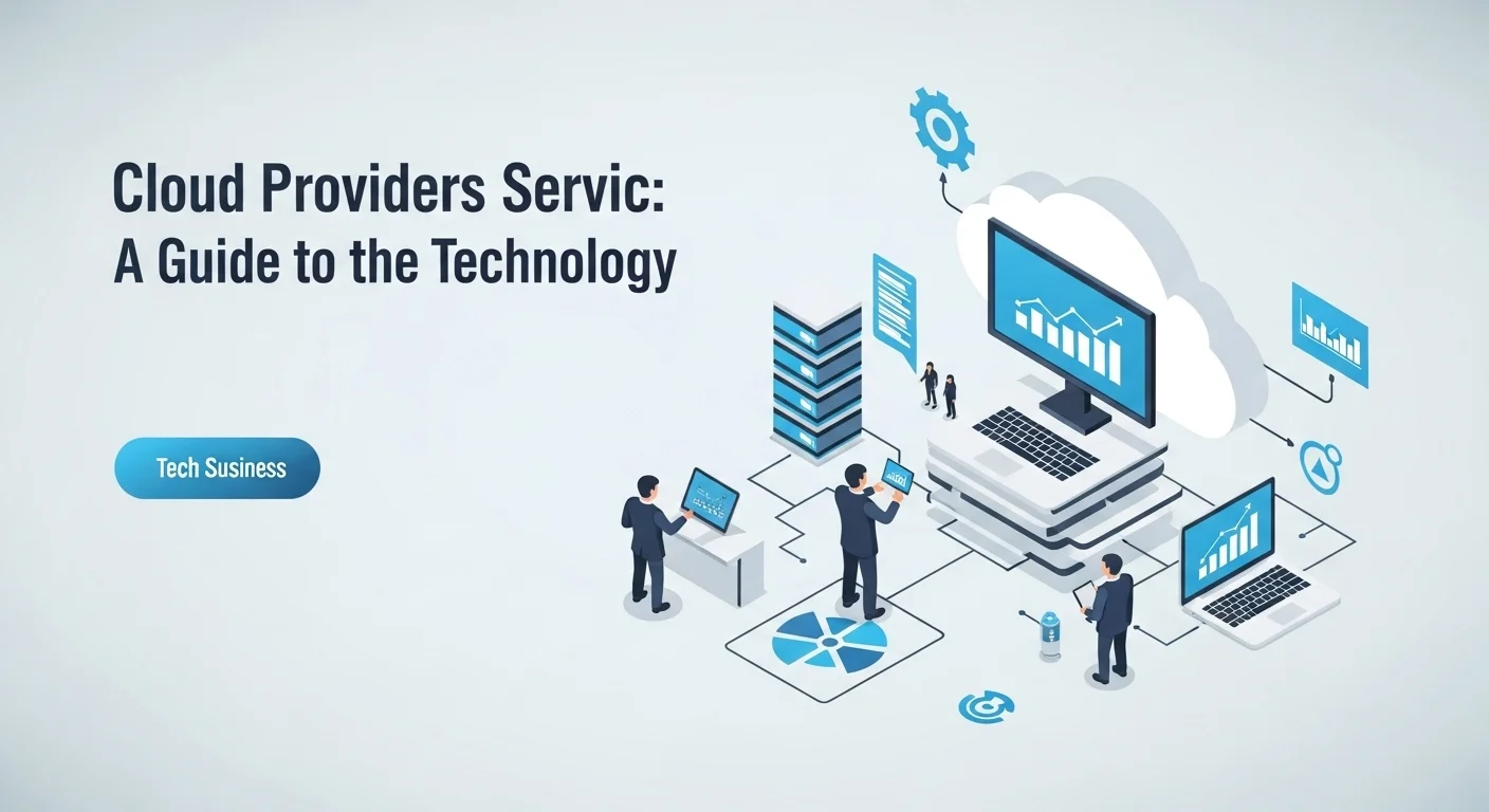 Modern technology landscape with business elements and tech solutions for Cloud Providers Servic