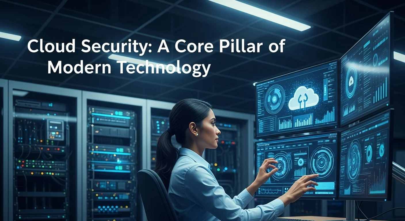Business technology with innovation and digital resources to discover Cloud Security