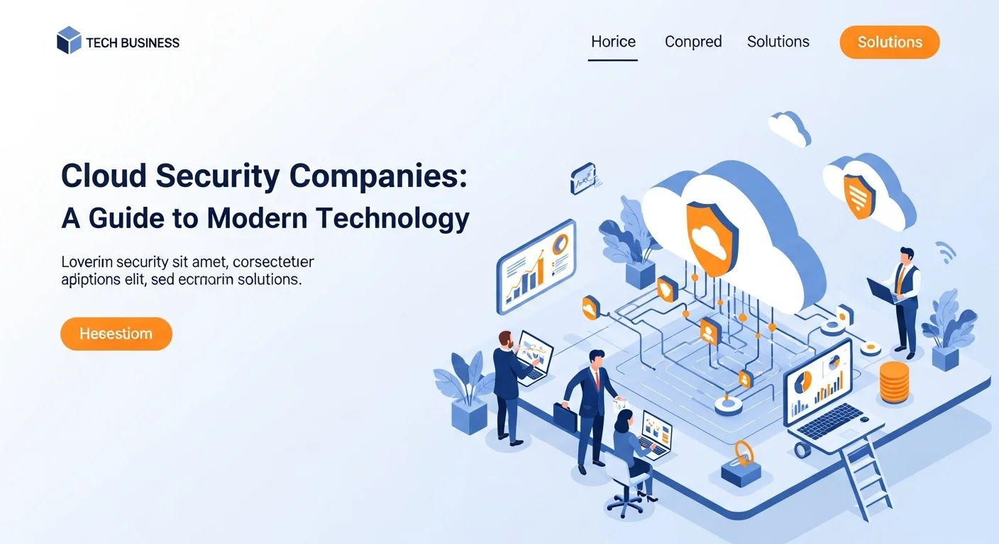 Modern technology landscape with business elements and tech solutions for Cloud Security Companies