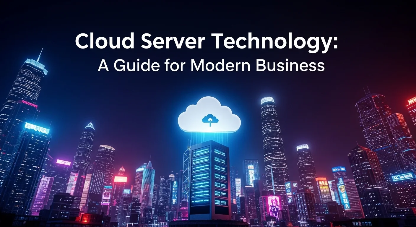 Business technology with innovation and digital resources to discover Cloud Server