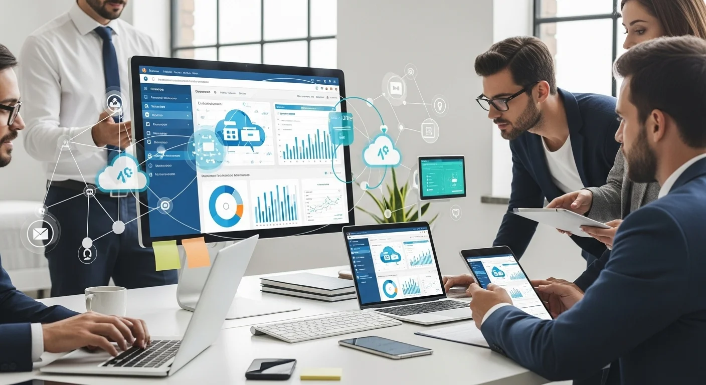 Business technology with innovation and digital resources to discover Cloud Services Comput