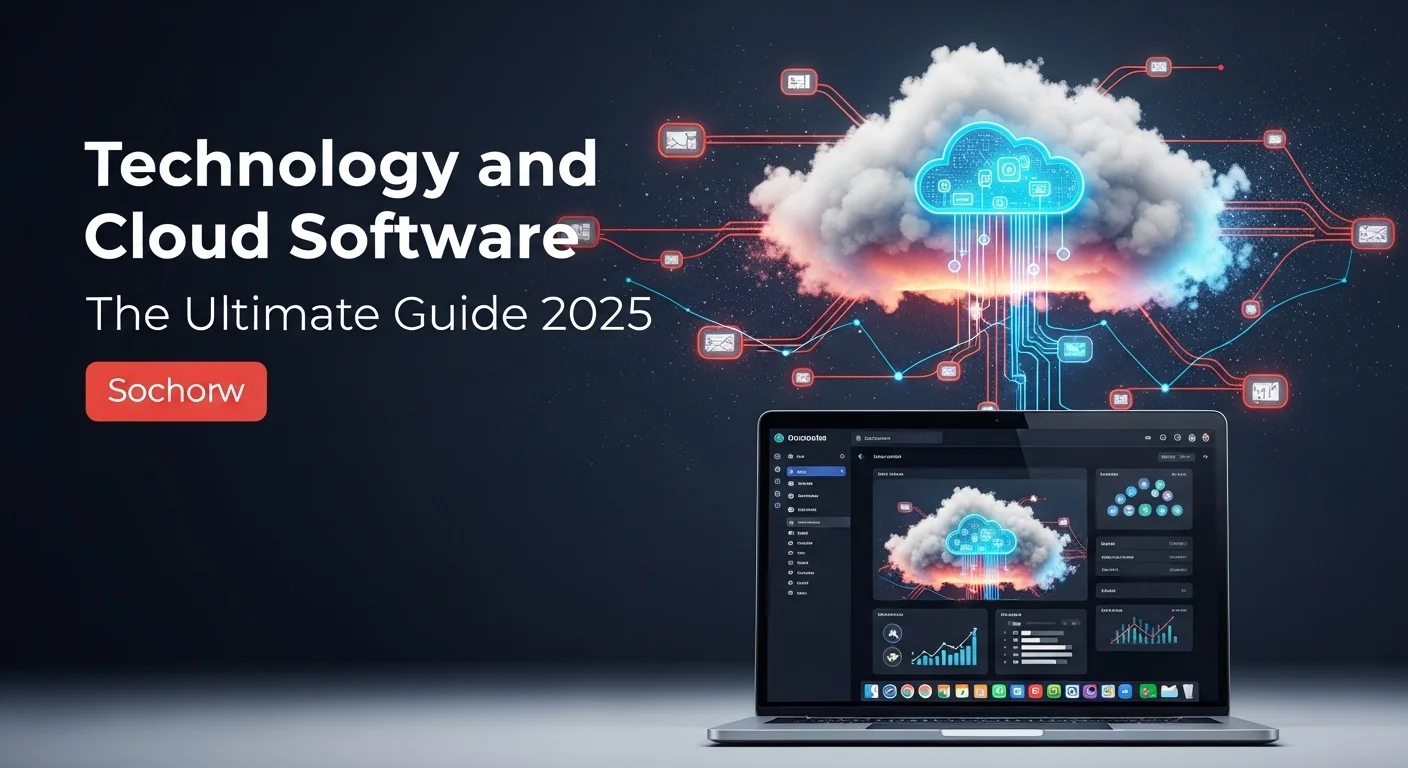 Business technology with innovation and digital resources to discover Cloud Software