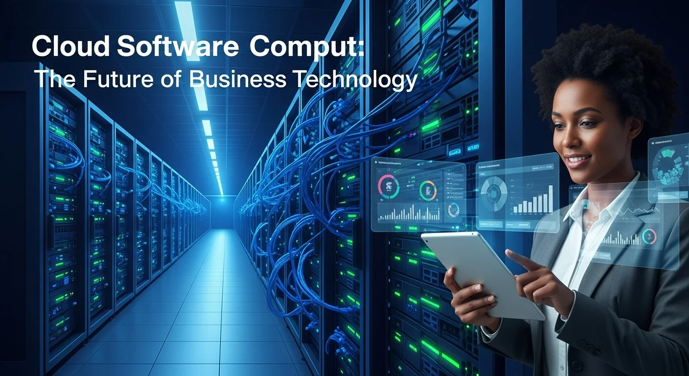 Business technology with innovation and digital resources to discover Cloud Software Comput
