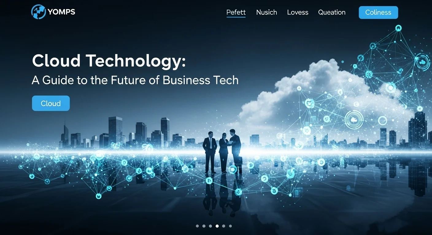 Modern technology landscape with business elements and tech solutions for Cloud
