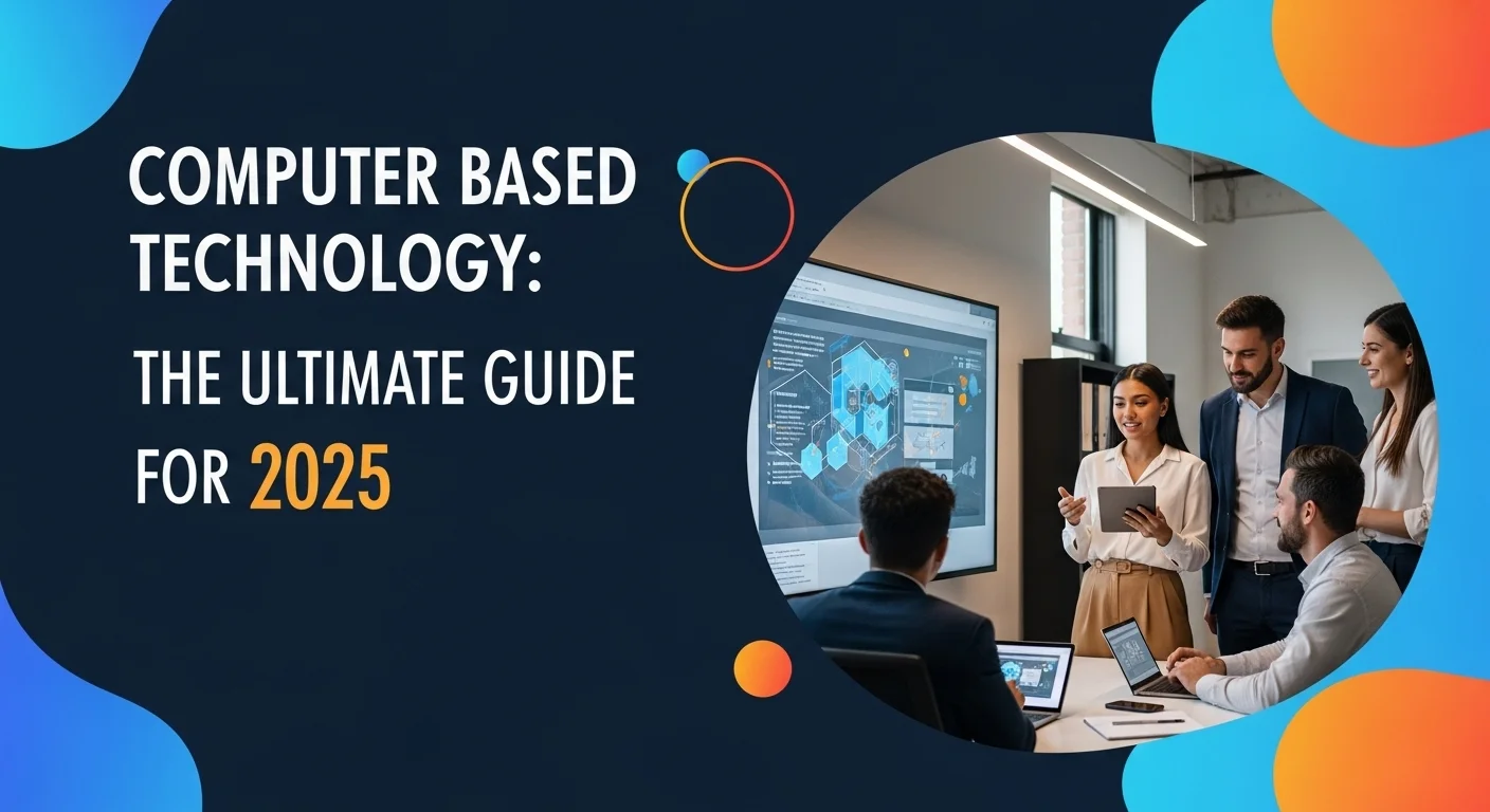 Business technology with innovation and digital resources to discover Computer Based