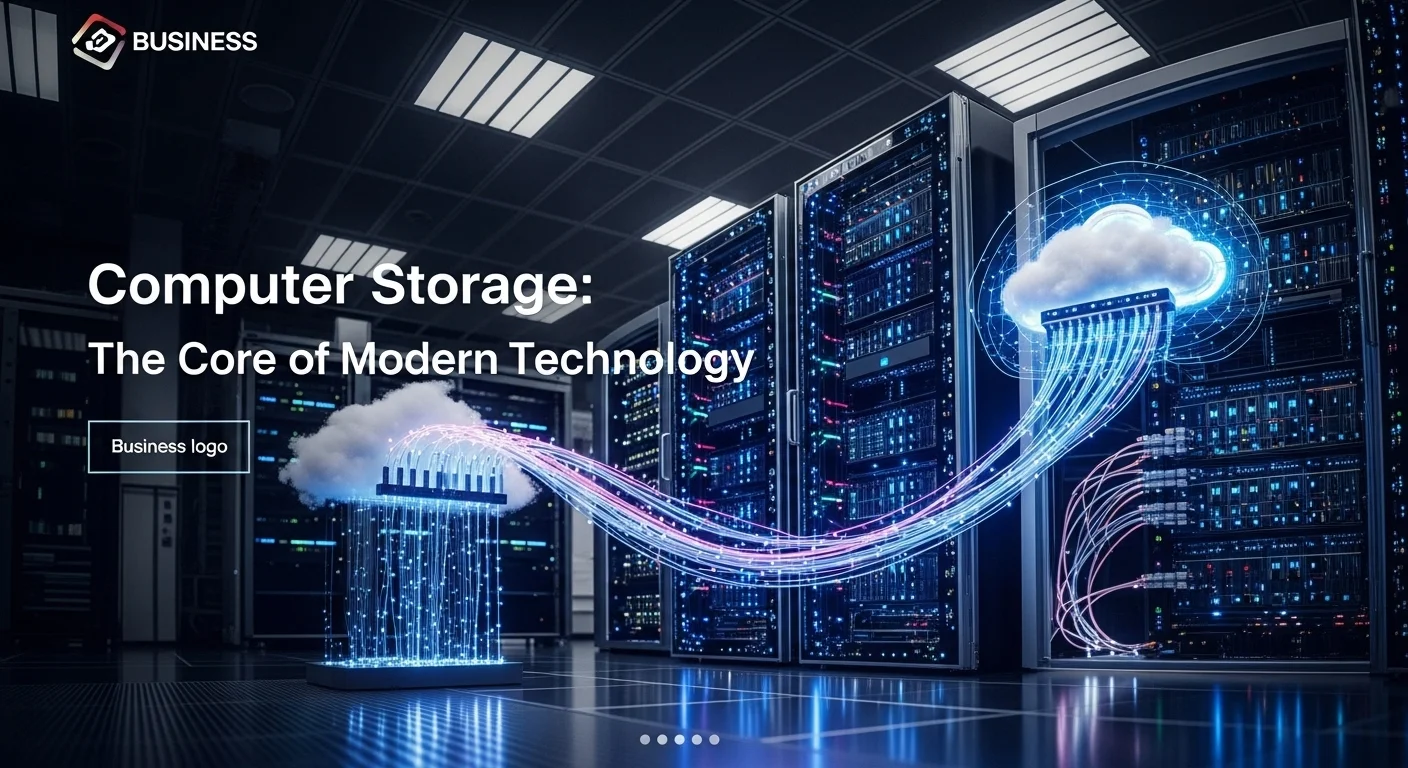 Business technology with innovation and digital resources to discover Computer Storage