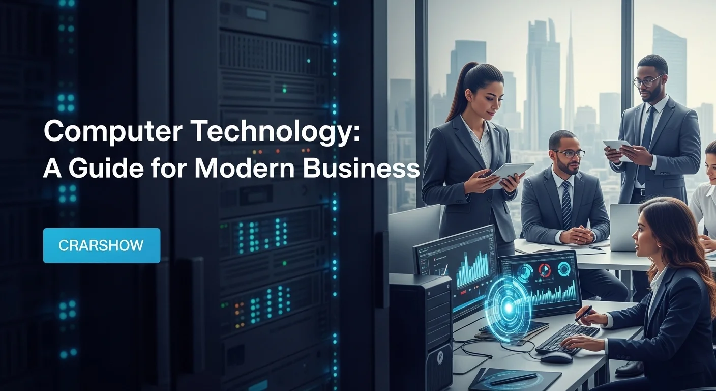 Modern technology landscape with business elements and tech solutions for Computer