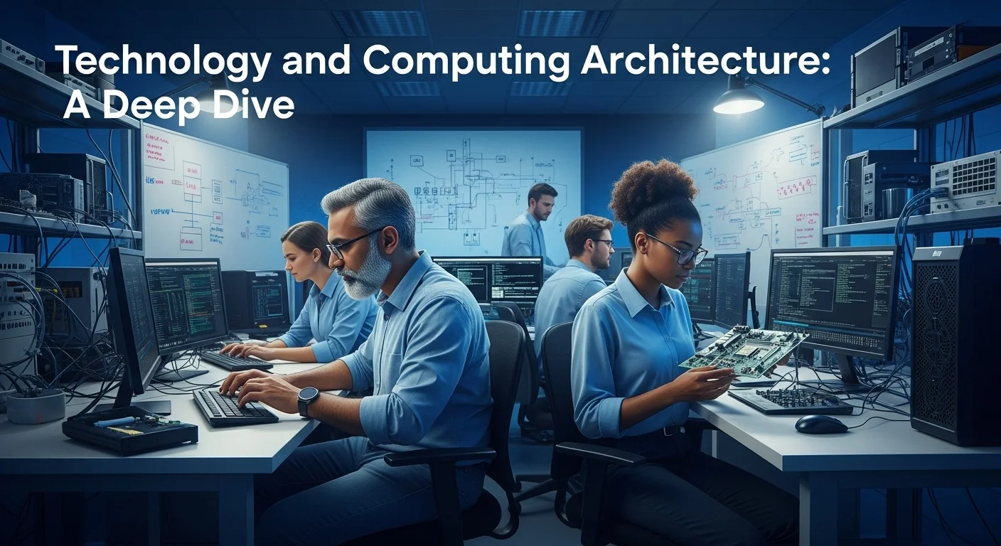 Business technology with innovation and digital resources to discover Computing Architecture