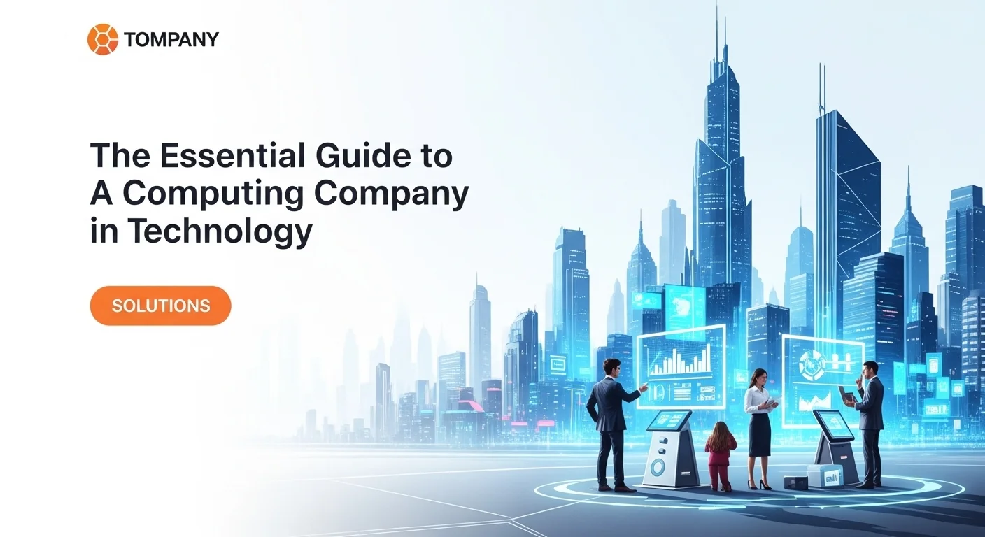 Modern technology landscape with business elements and tech solutions for Computing Company