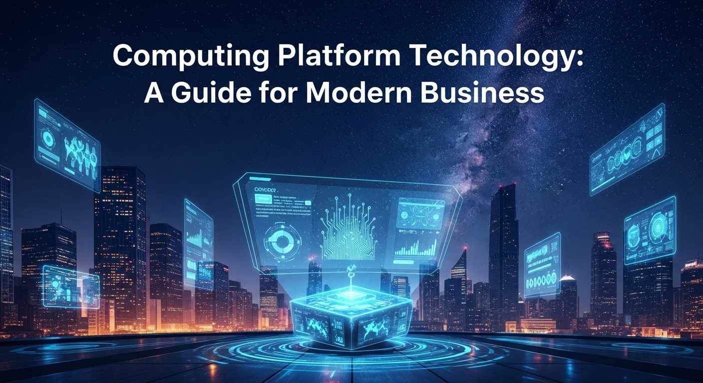 Business technology with innovation and digital resources to discover Computing Platform