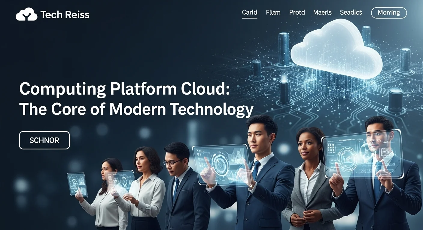 Business technology with innovation and digital resources to discover Computing Platform Cloud