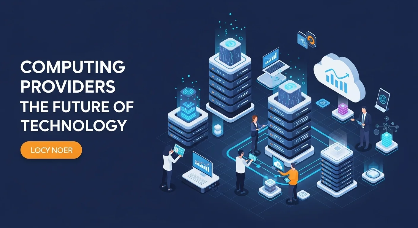 Modern technology landscape with business elements and tech solutions for Computing Providers Servic