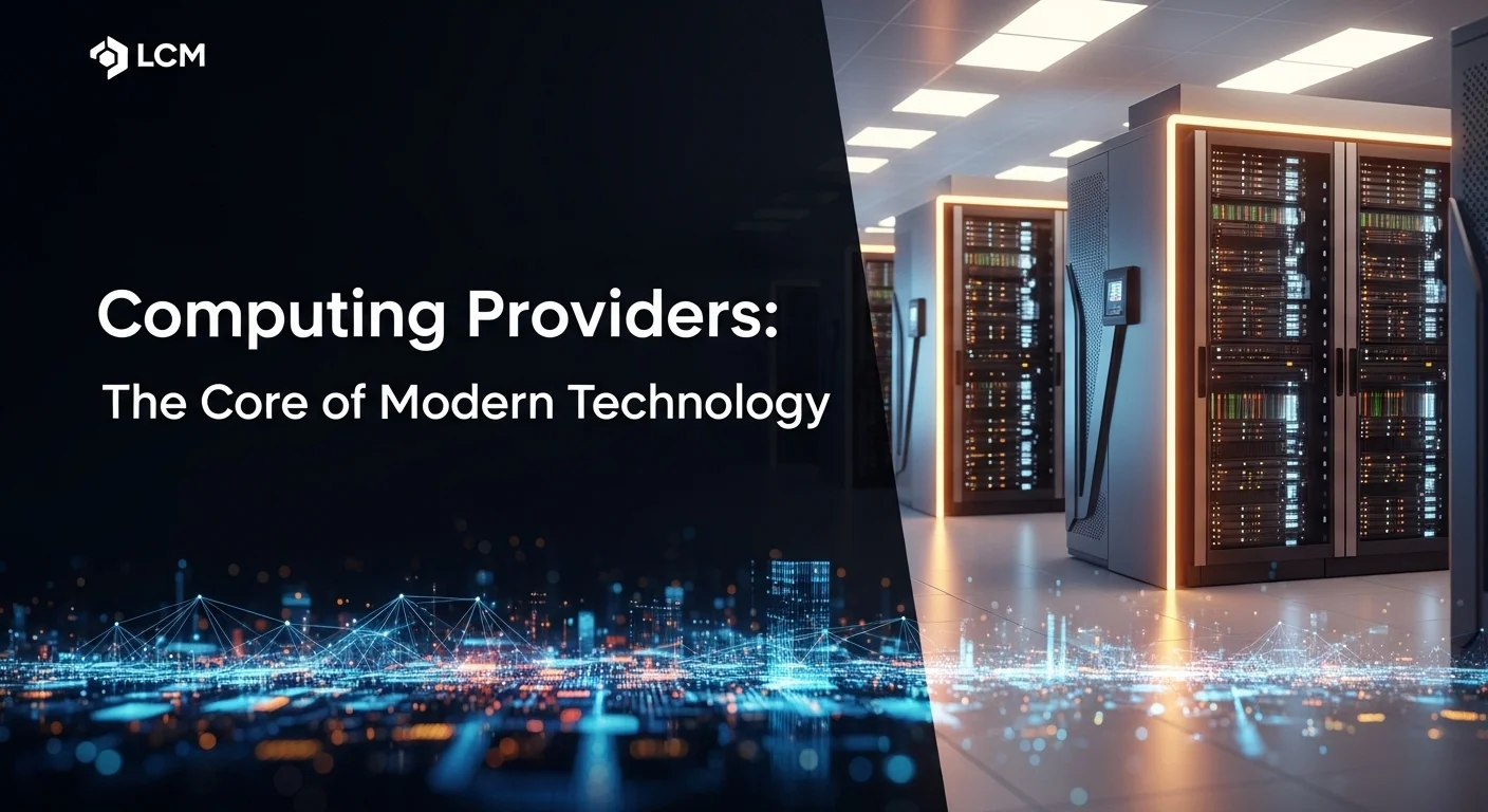 Modern technology landscape with business elements and tech solutions for Computing Providers
