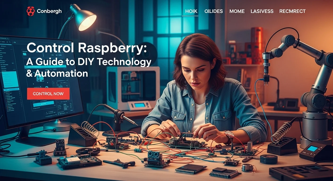Business technology with innovation and digital resources to discover Control Raspberry