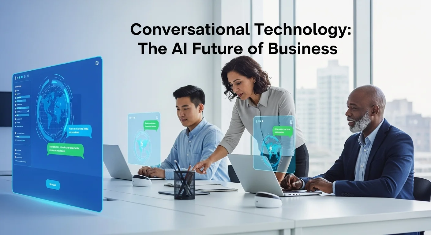 Business technology with innovation and digital resources to discover Conversational