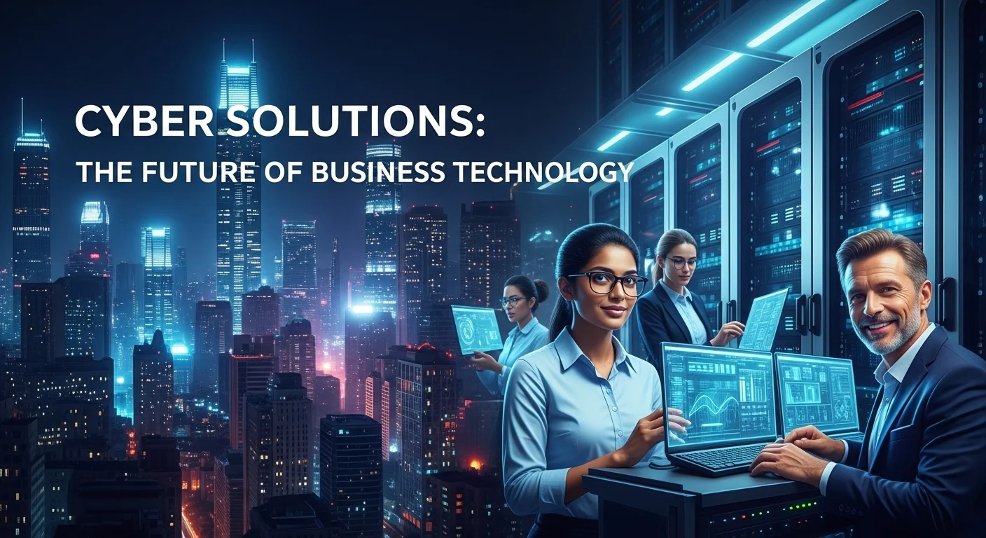Business technology with innovation and digital resources to discover Cyber Solutions