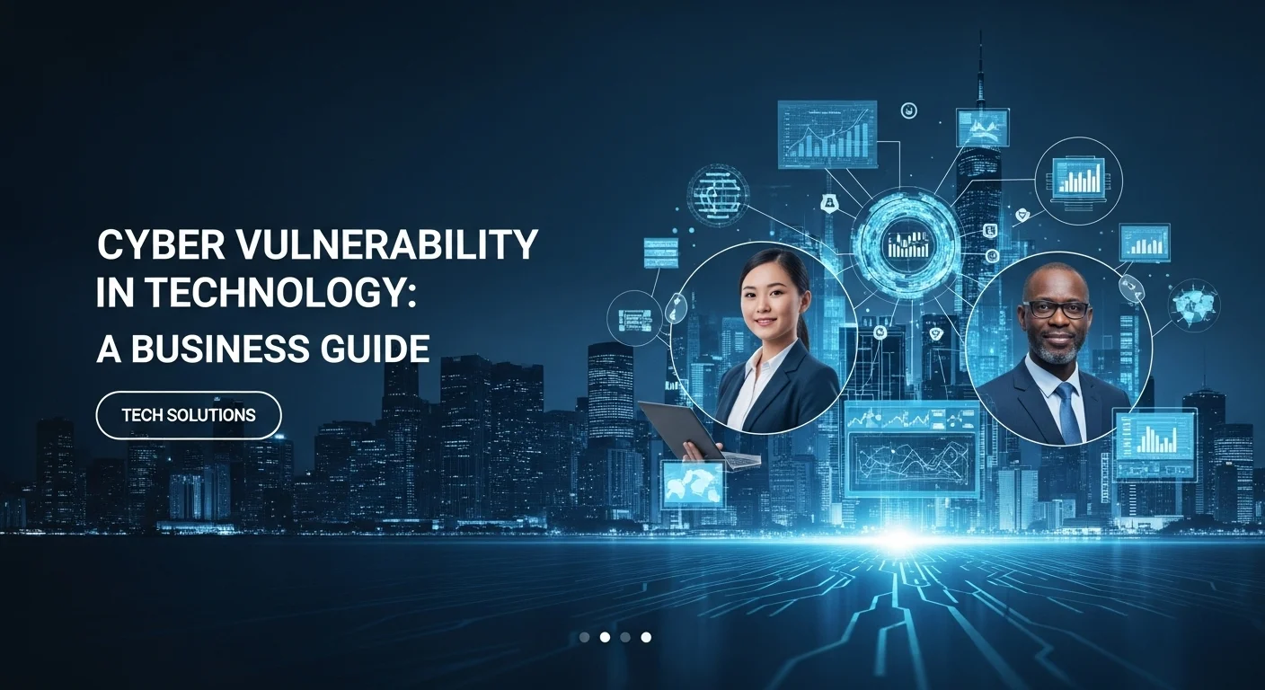 Modern technology landscape with business elements and tech solutions for Cyber Vulnerability
