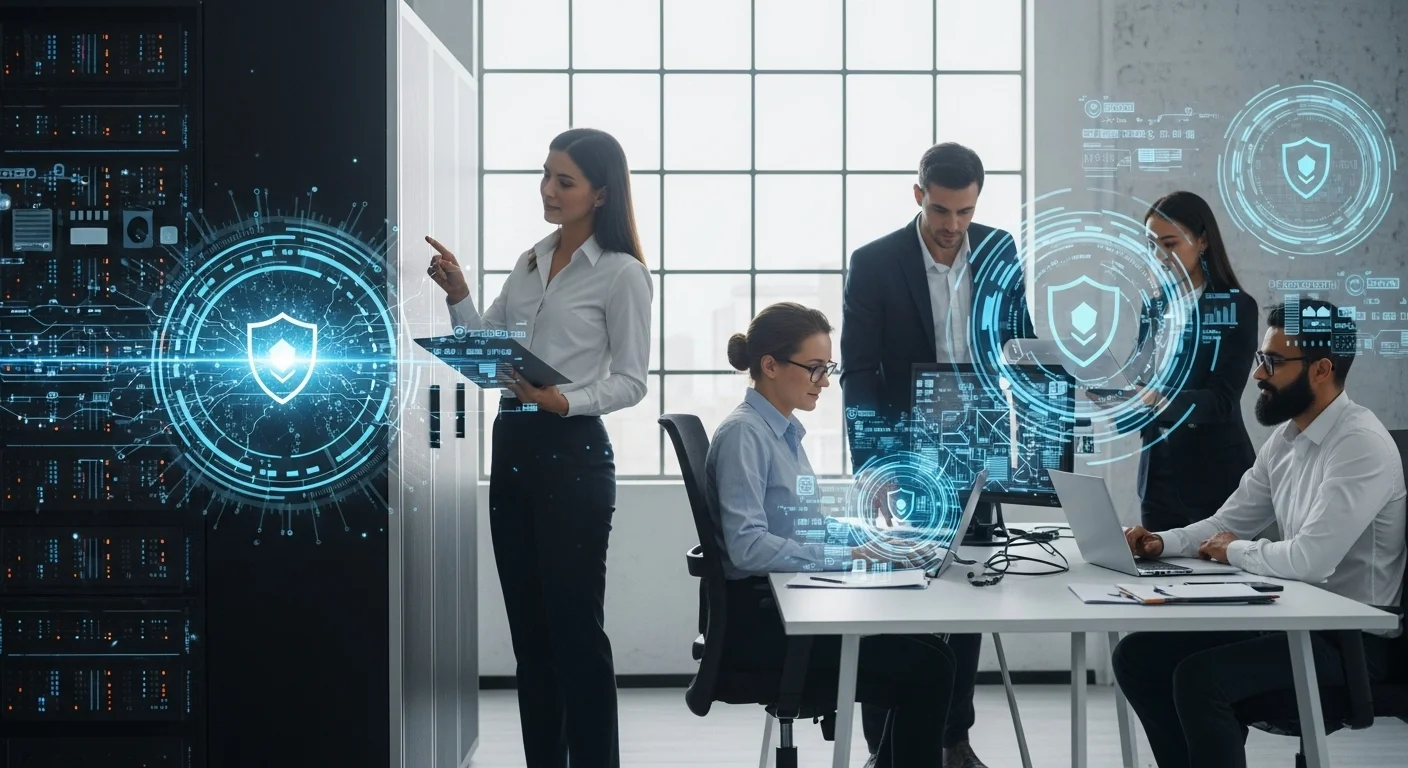 Business technology with innovation and digital resources to discover Cybersecurity Linkedin