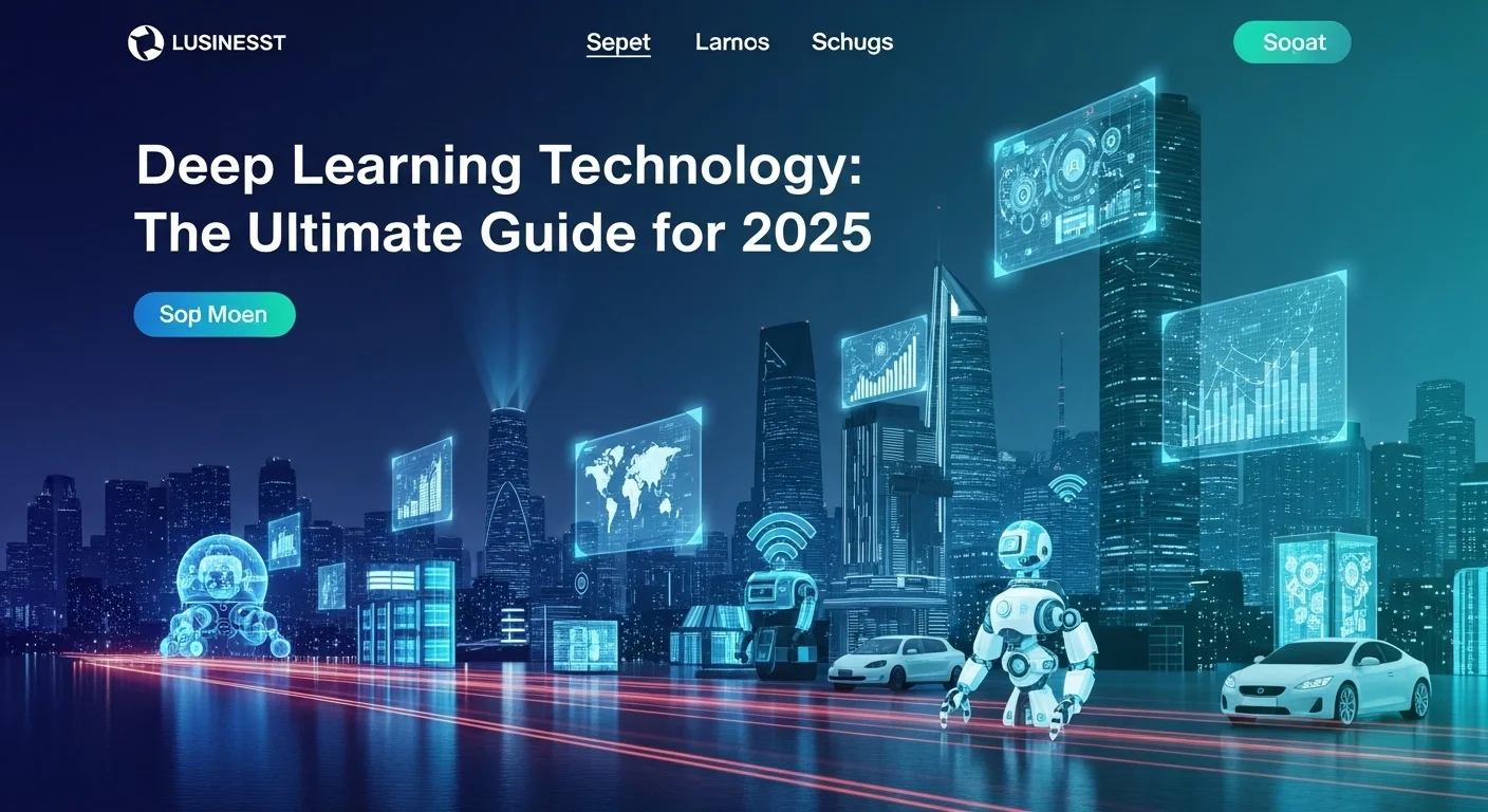 Modern technology landscape with business elements and tech solutions for Deep Learning