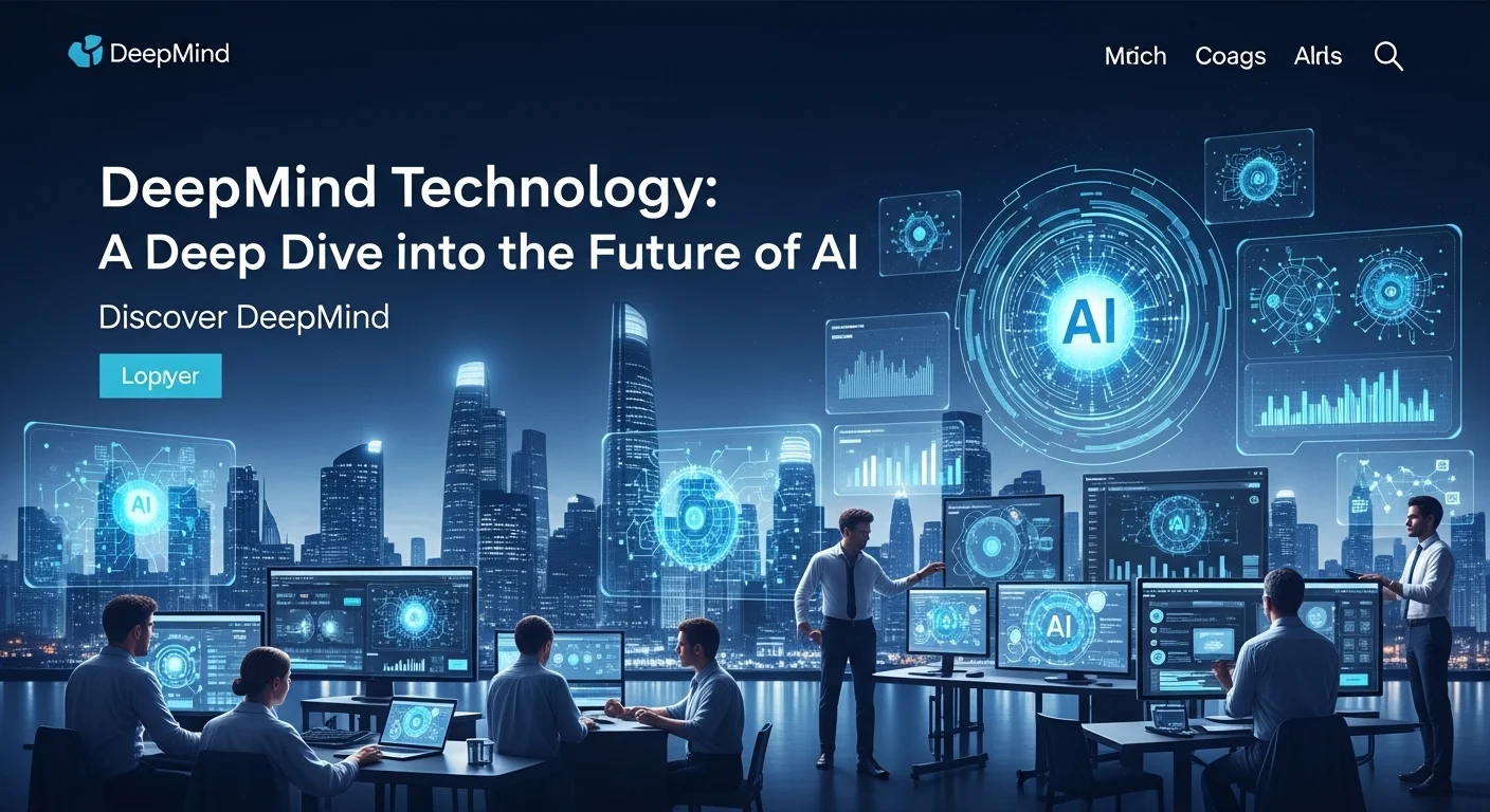 Business technology with innovation and digital resources to discover Deepmind