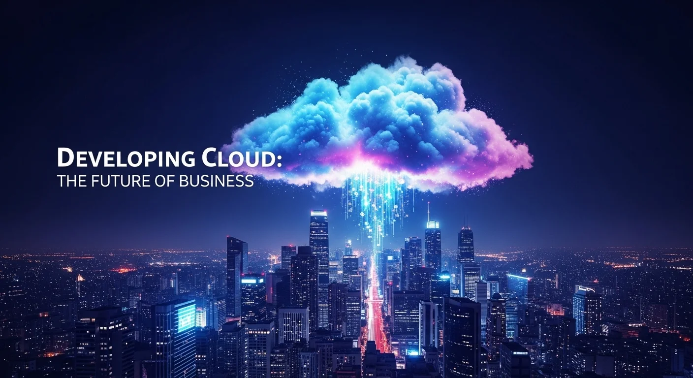 Business technology with innovation and digital resources to discover Developing Cloud
