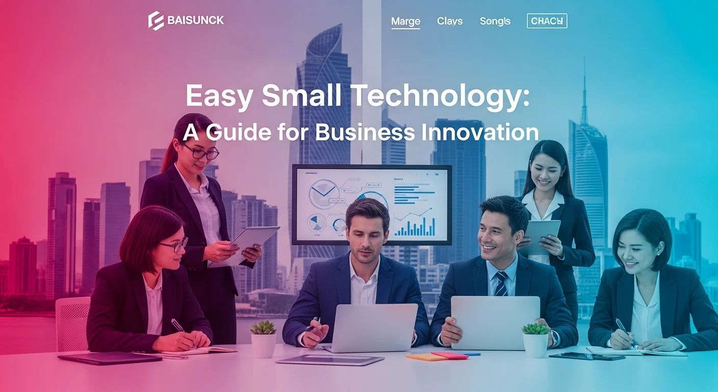 Business technology with innovation and digital resources to discover Easy Small