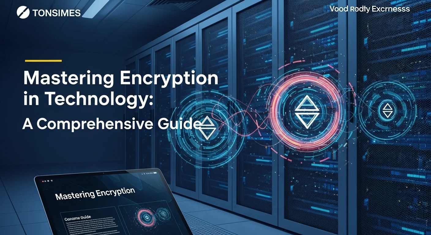 Business technology with innovation and digital resources to discover Encryption