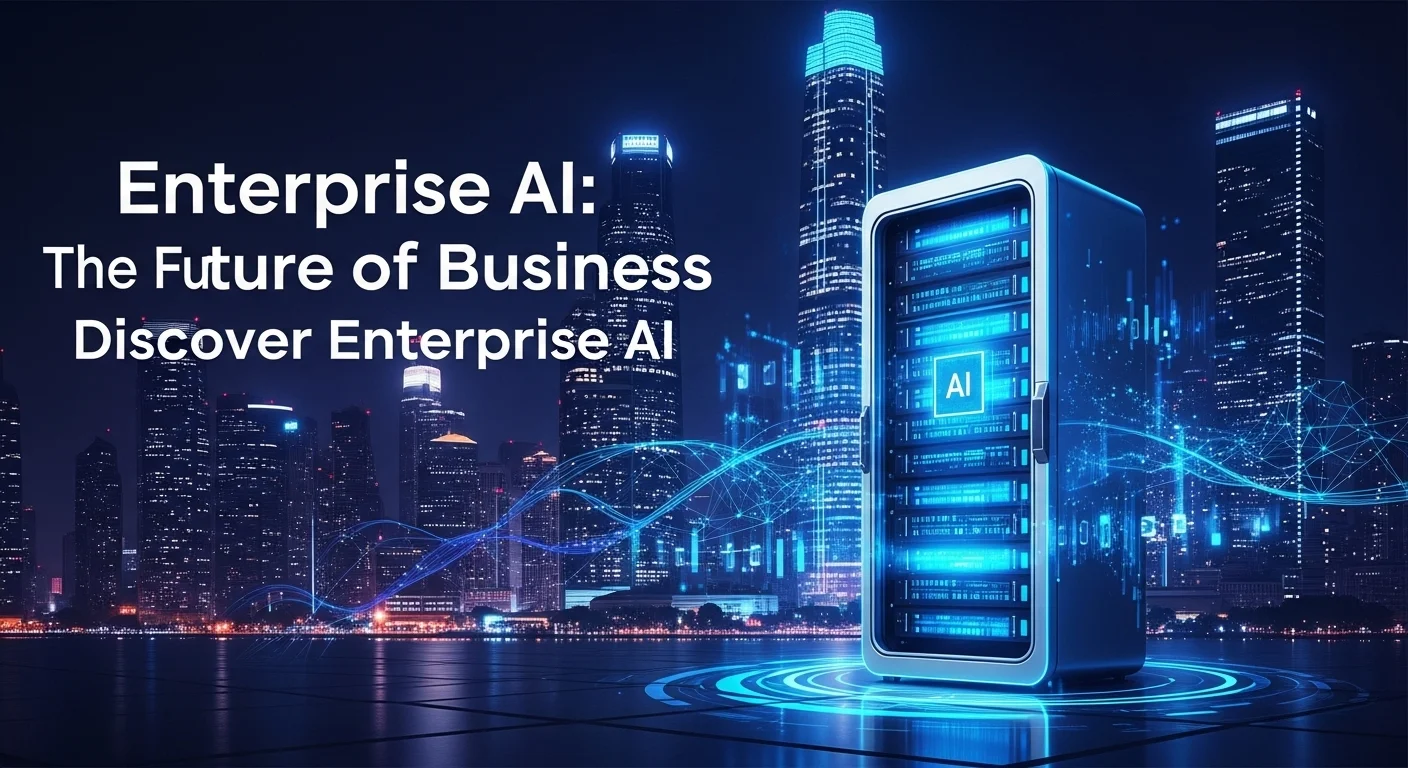 Business technology with innovation and digital resources to discover Enterprise Ai