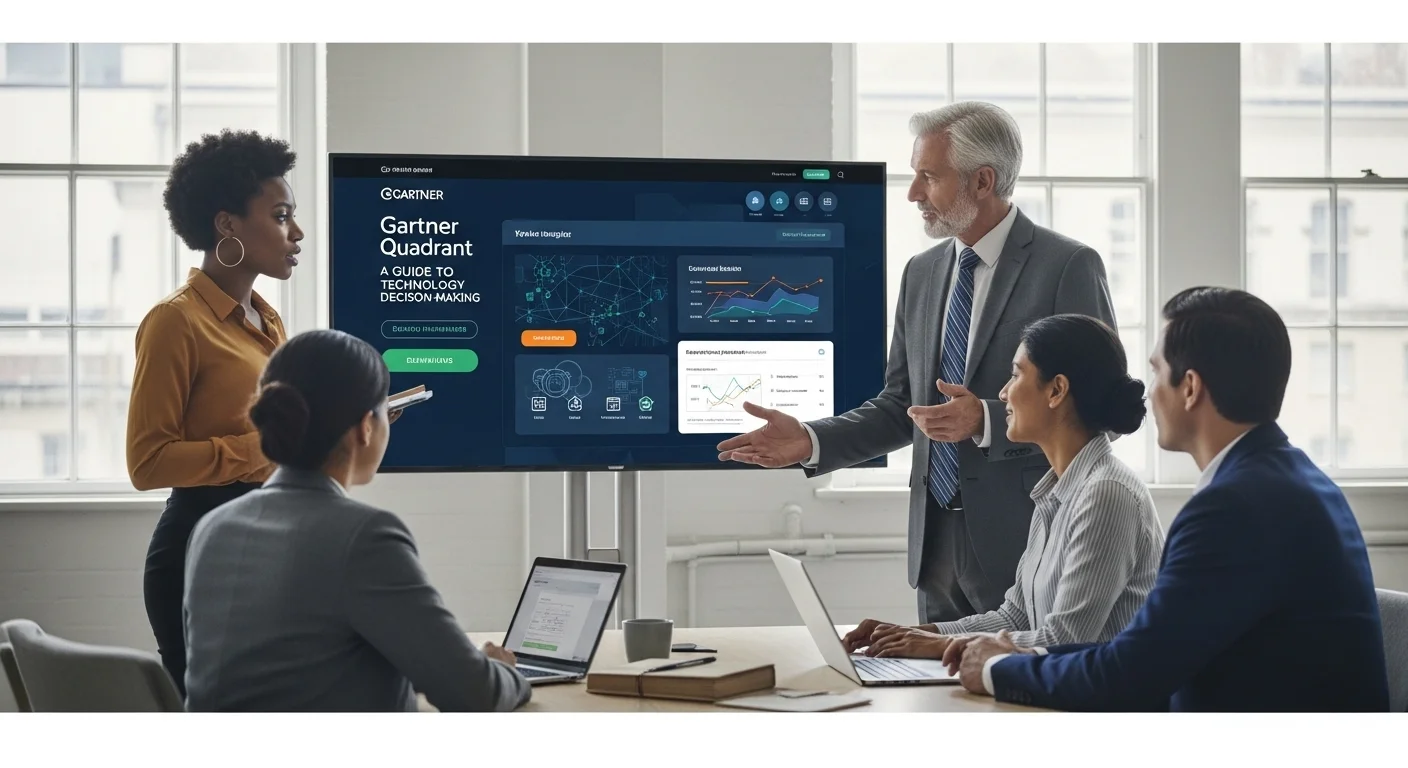 Business technology with innovation and digital resources to discover Gartner Quadrant