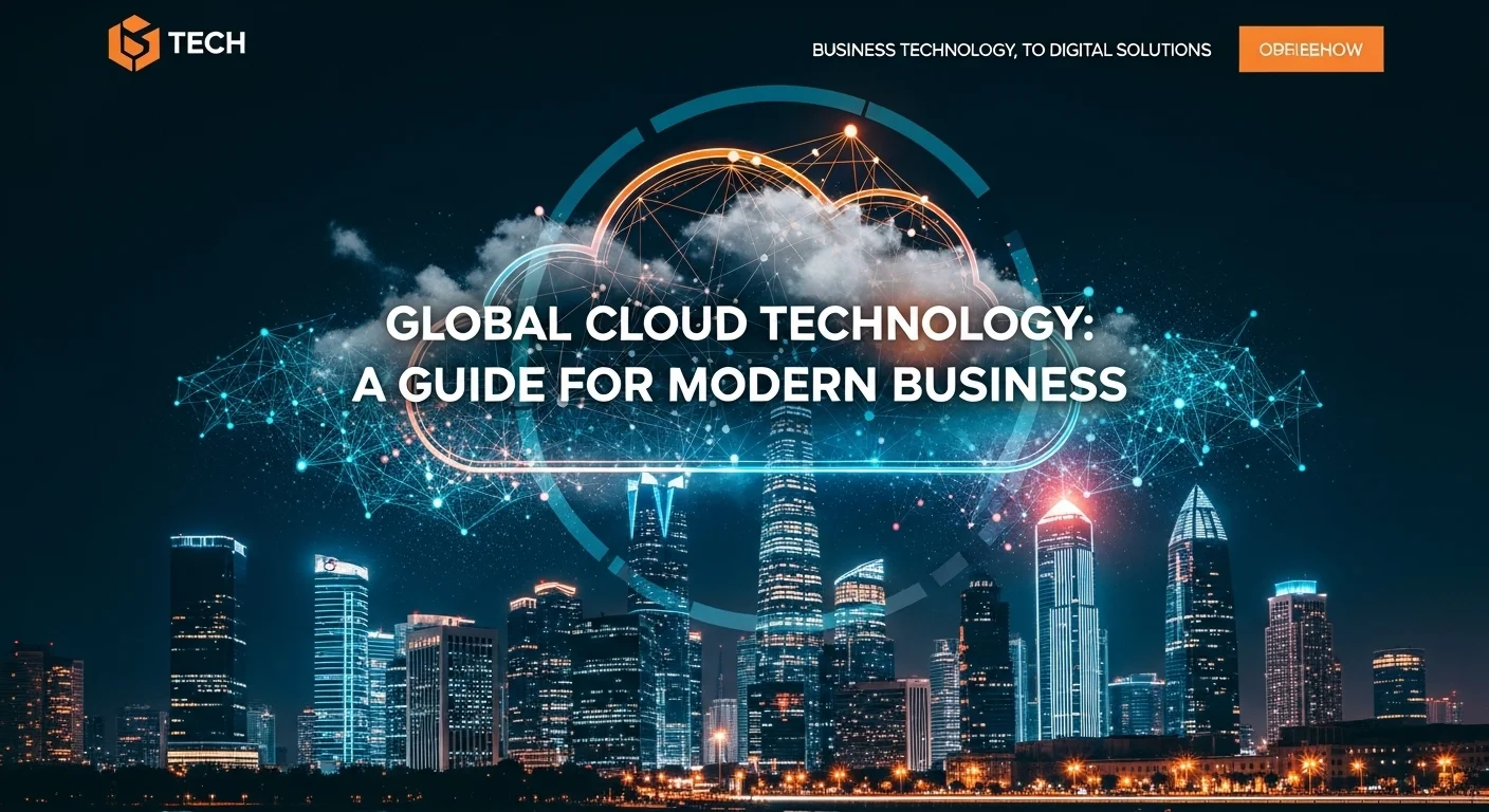 Business technology with innovation and digital resources to discover Global Cloud