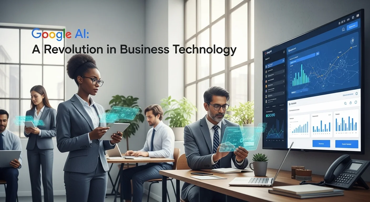 Business technology with innovation and digital resources to discover Google Ai