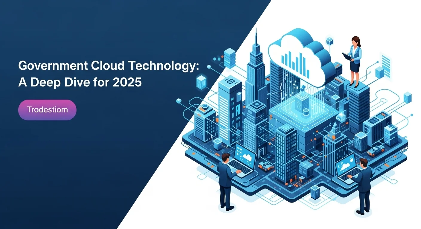 Modern technology landscape with business elements and tech solutions for Government Cloud