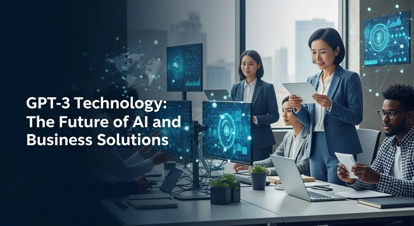 Modern technology landscape with business elements and tech solutions for Gpt 3