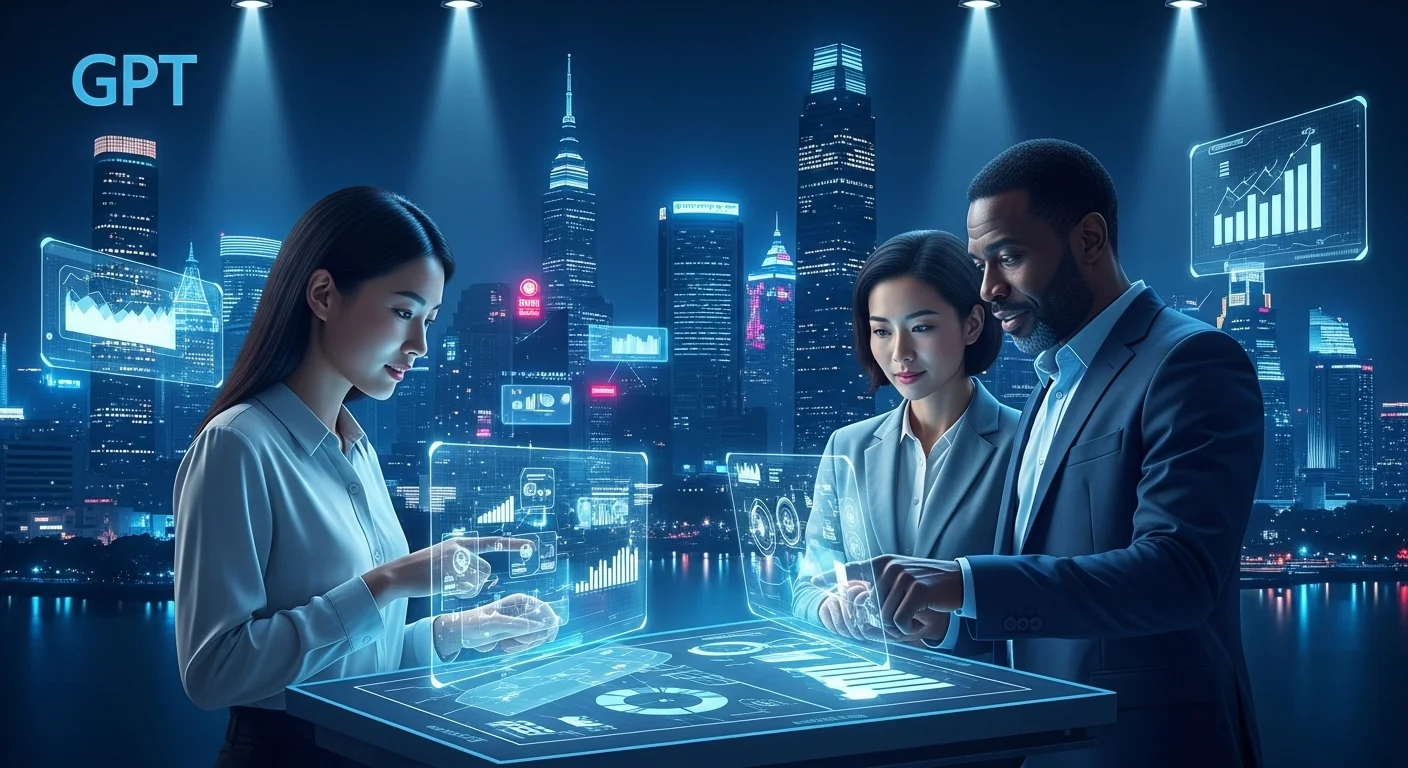 Business technology with innovation and digital resources to discover Gpt