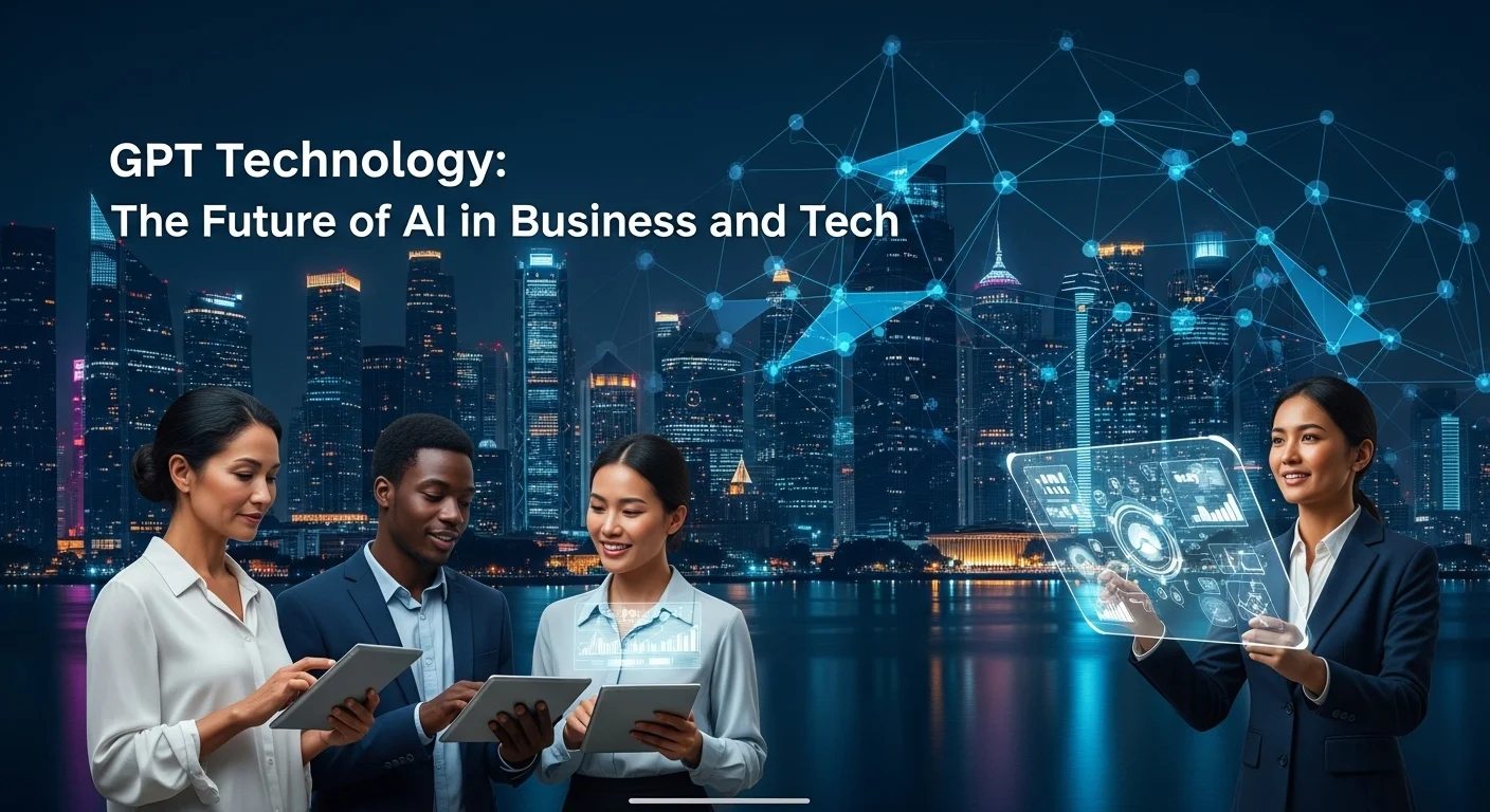 Modern technology landscape with business elements and tech solutions for Gpt