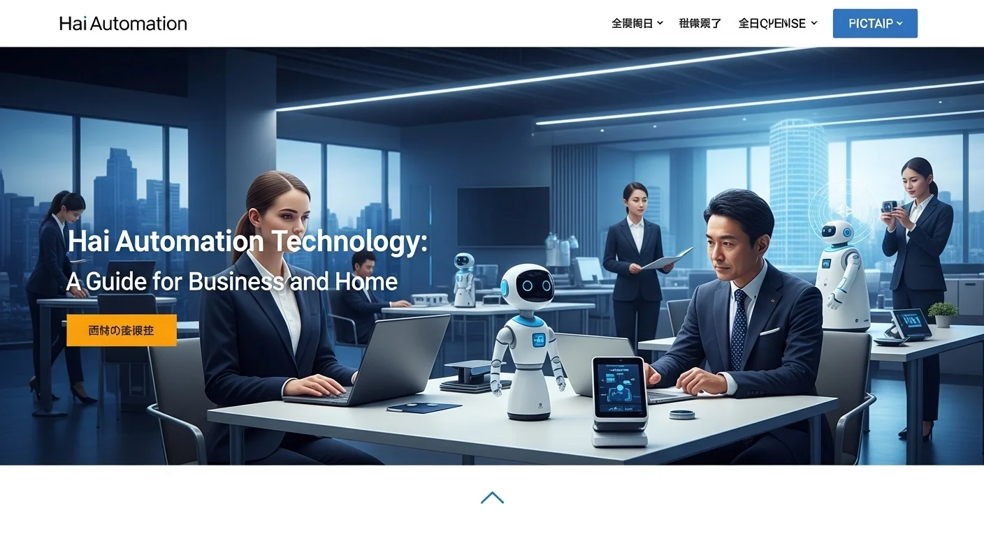 Modern technology landscape with business elements and tech solutions for Hai Automation
