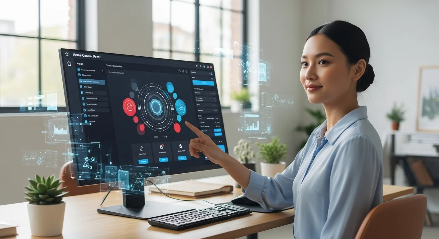 Business technology with innovation and digital resources to discover Home Control Panel