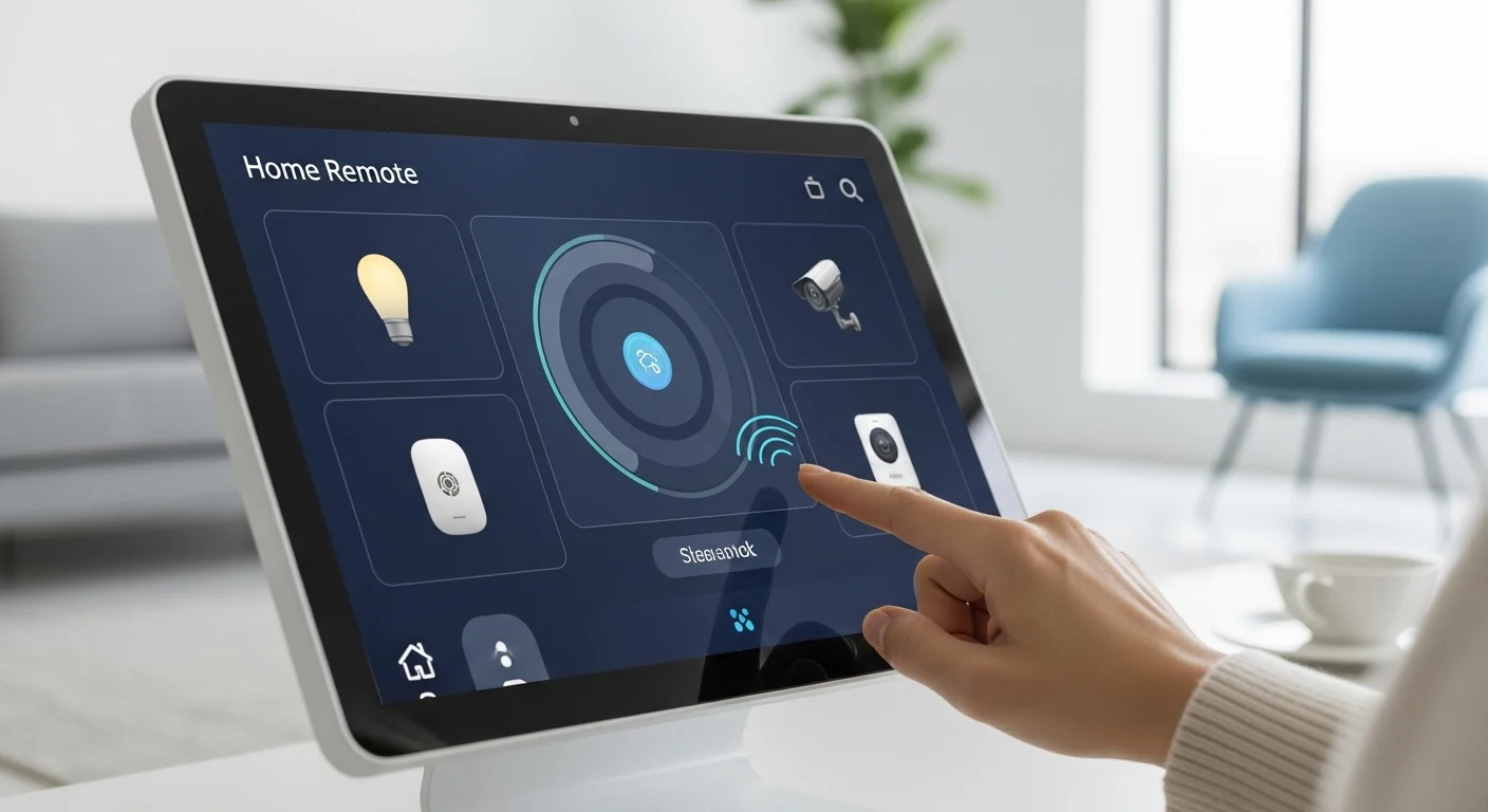 Business technology with innovation and digital resources to discover Home Remote