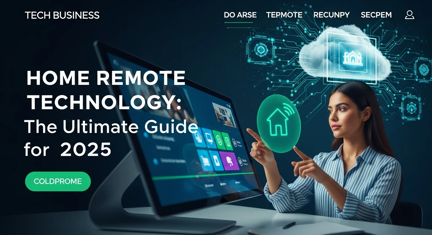 Modern technology landscape with business elements and tech solutions for Home Remote