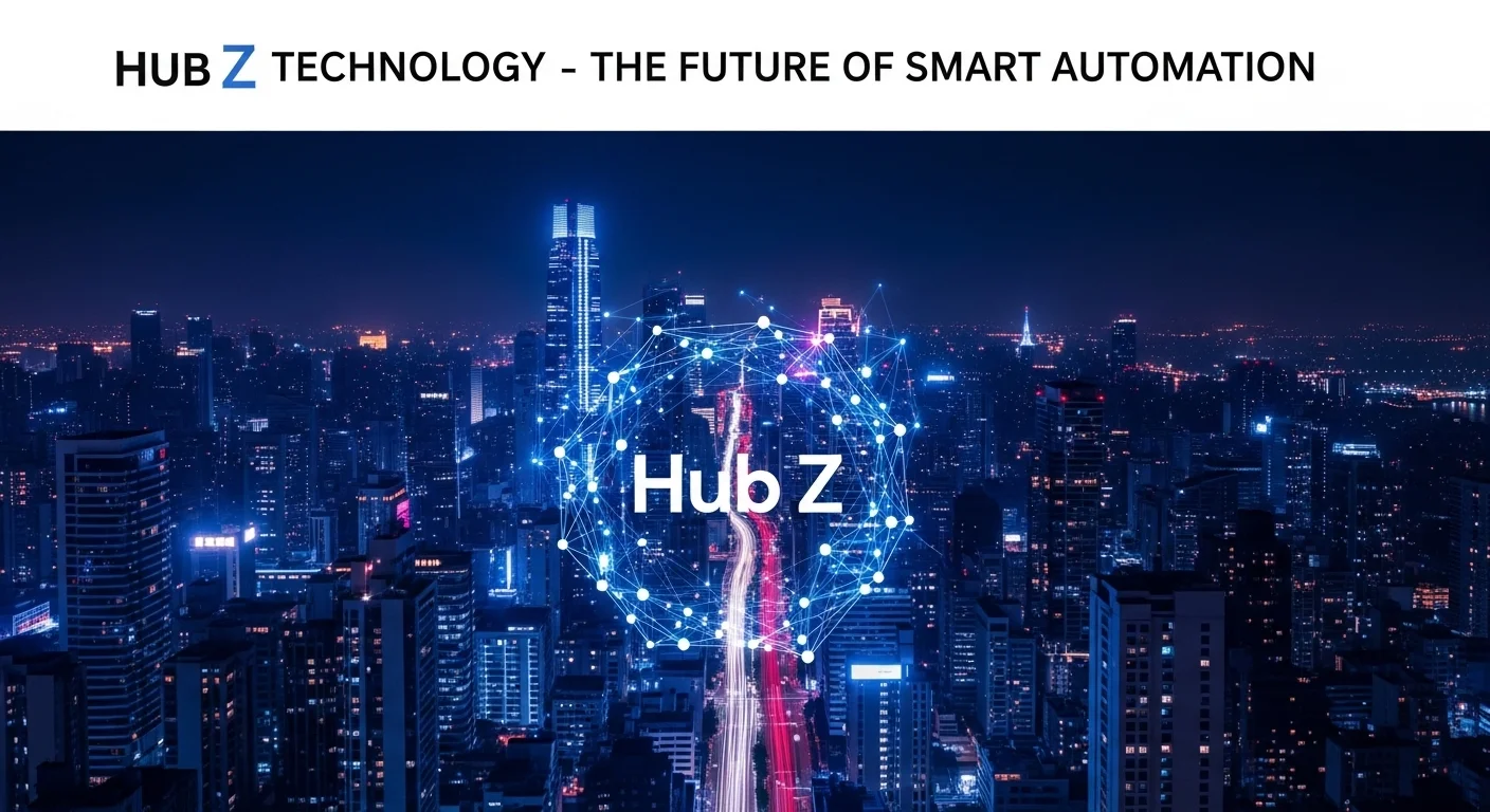 Business technology with innovation and digital resources to discover Hub Z