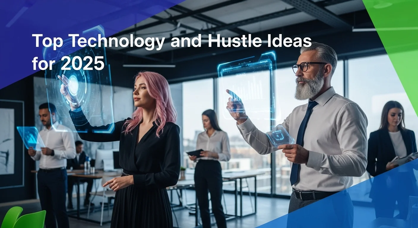 Business technology with innovation and digital resources to discover Hustle Ideas