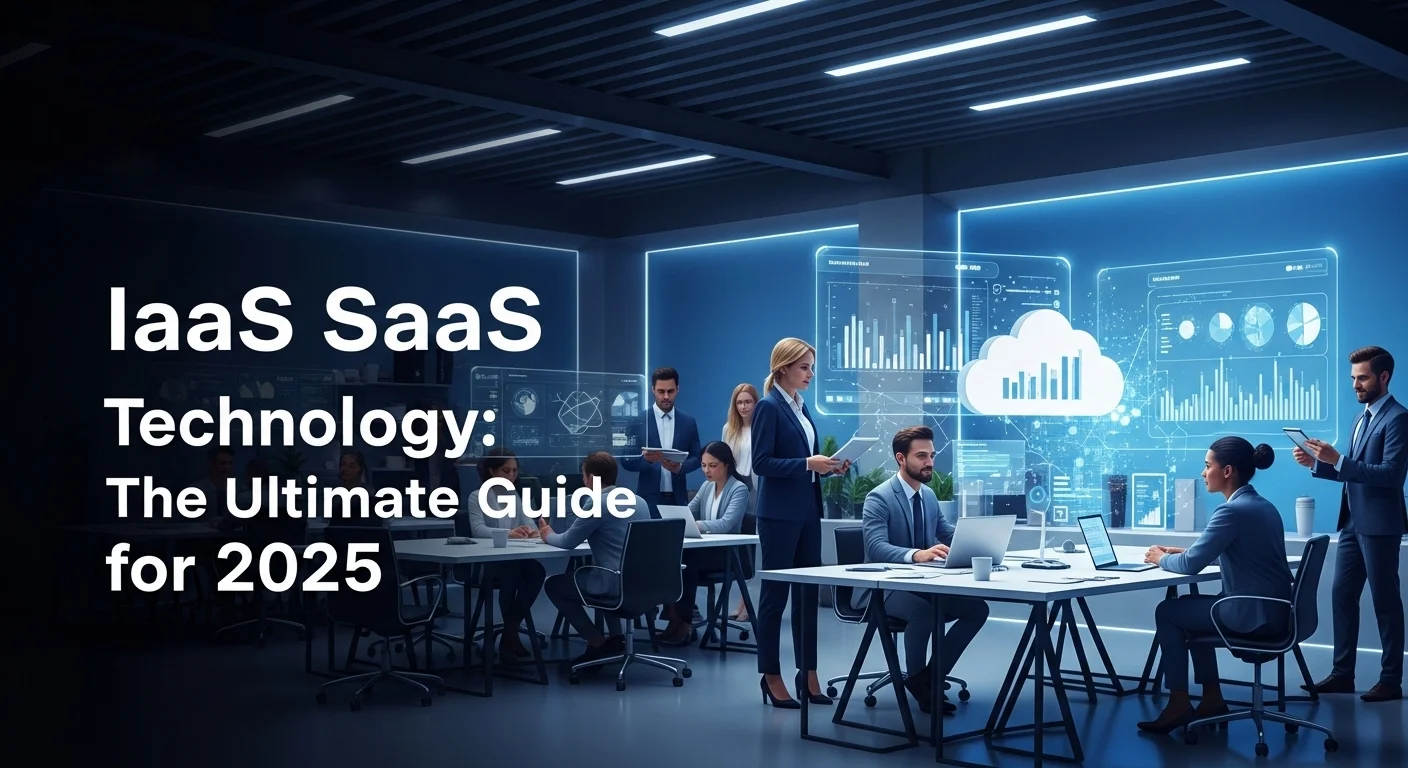 Business technology with innovation and digital resources to discover Iaas Saas
