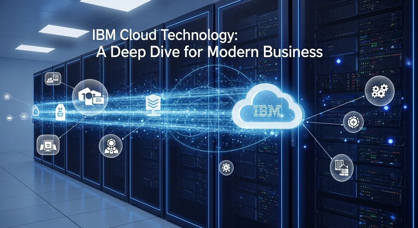 Modern technology landscape with business elements and tech solutions for Ibm Cloud