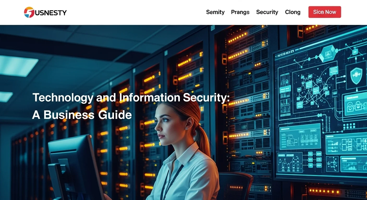Business technology with innovation and digital resources to discover Information Security