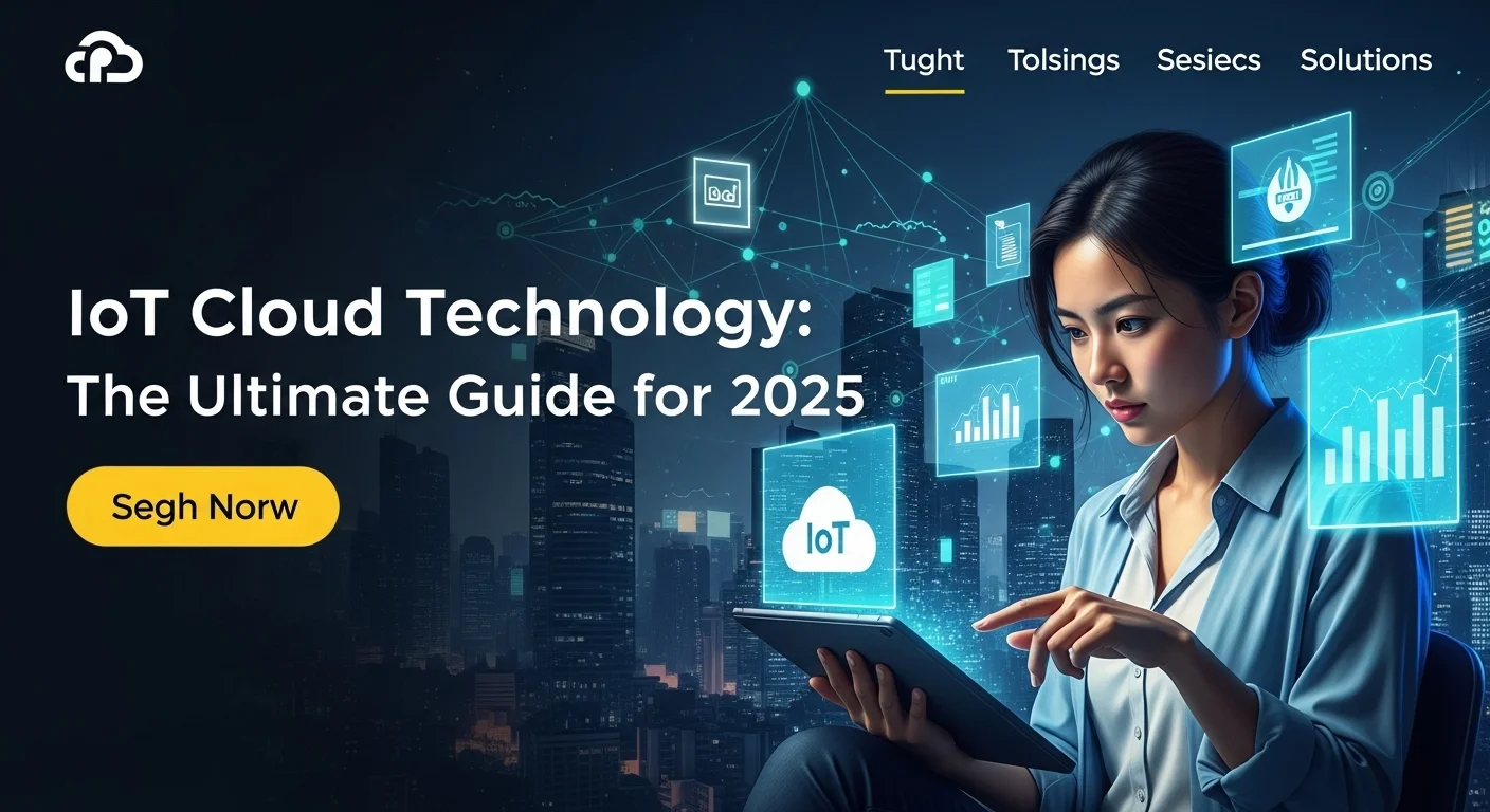 Business technology with innovation and digital resources to discover Iot Cloud