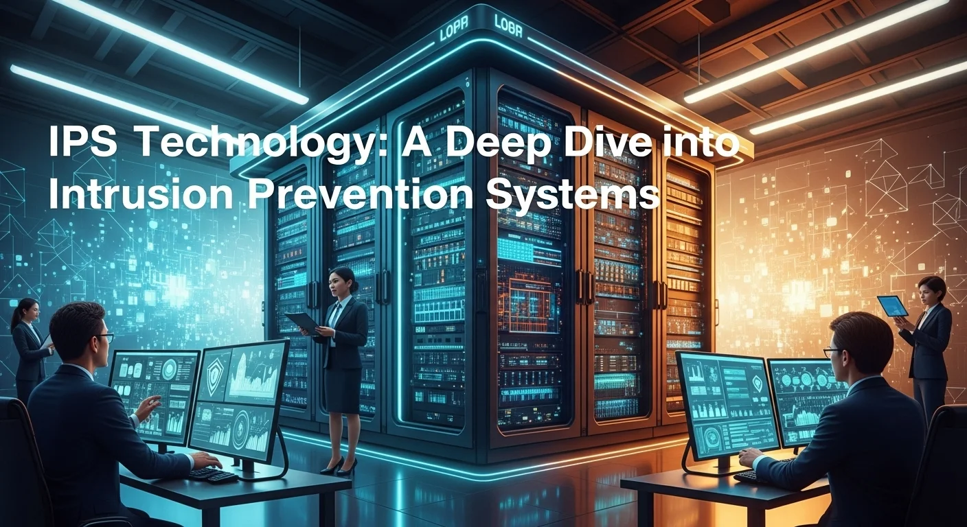 Modern technology landscape with business elements and tech solutions for Ips