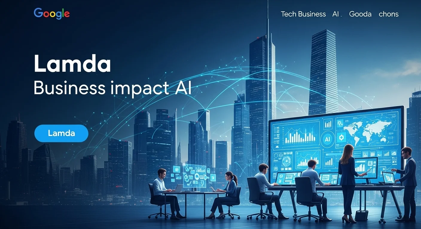 Modern technology landscape with business elements and tech solutions for Lamda